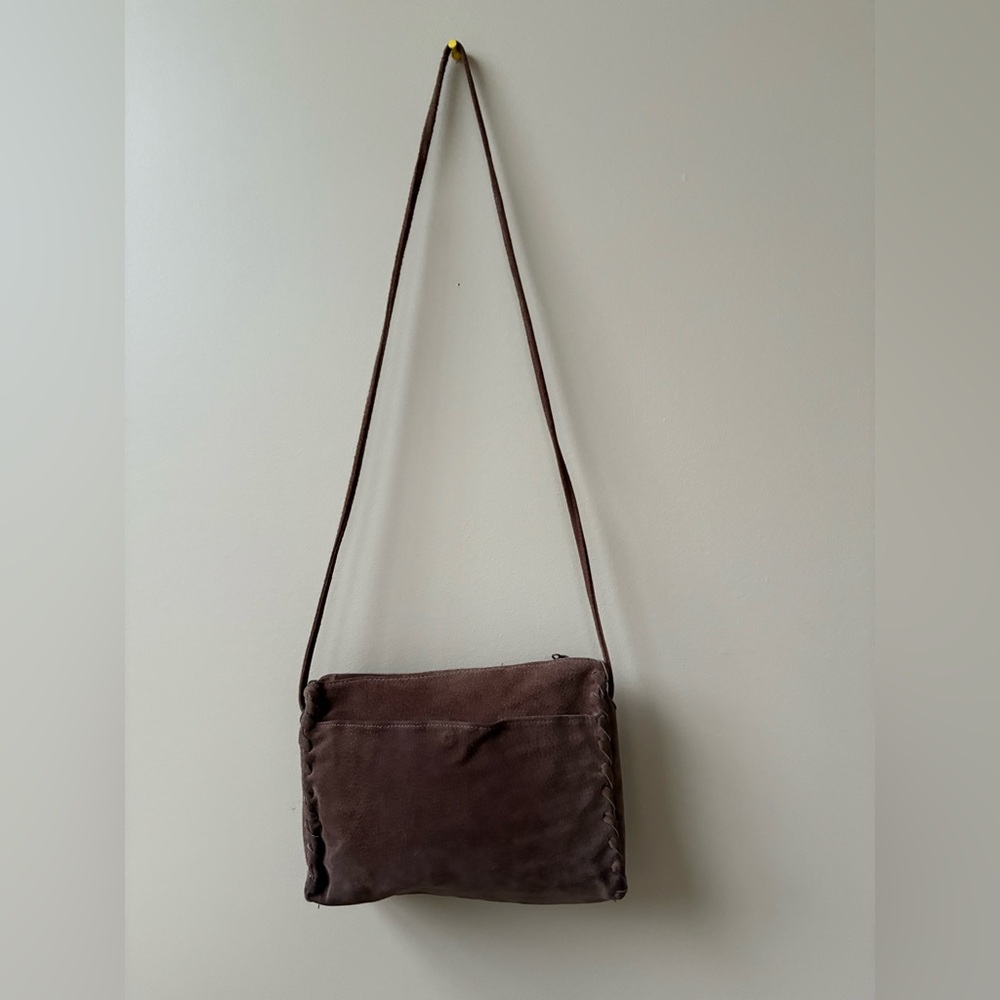 Vintage - Genuine Suede - Brown Crossbody Bag